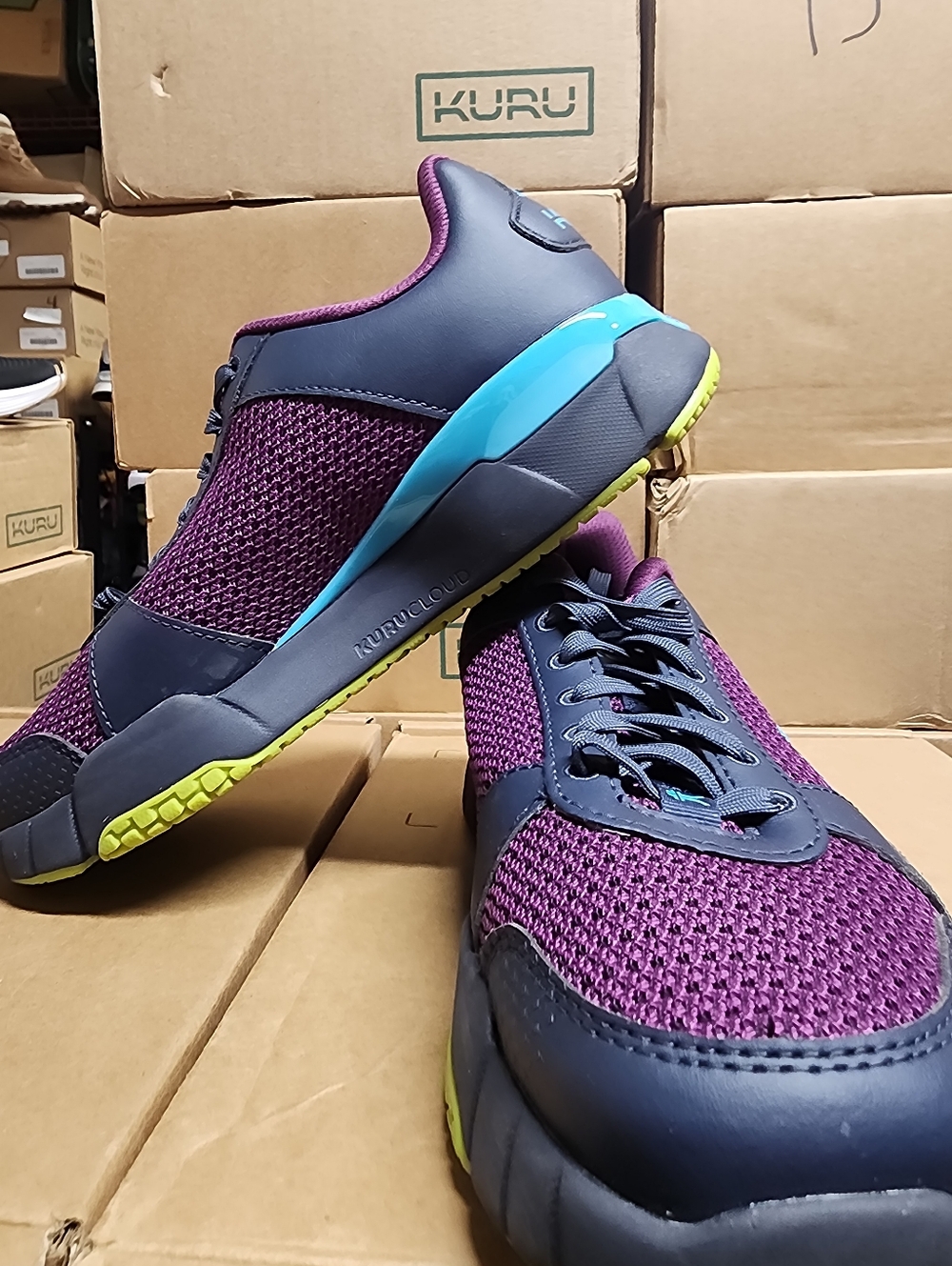 KURU Quantum 2.0 Women's Sneaker Purple Teal. BEST shoe for Plantar Fasciitis!